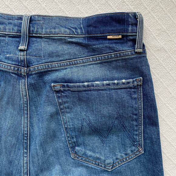 Mother Superior High Waisted Rider Skimp Jeans Cowboys Don’t Cry Wash Size 32 - Picture 15 of 16